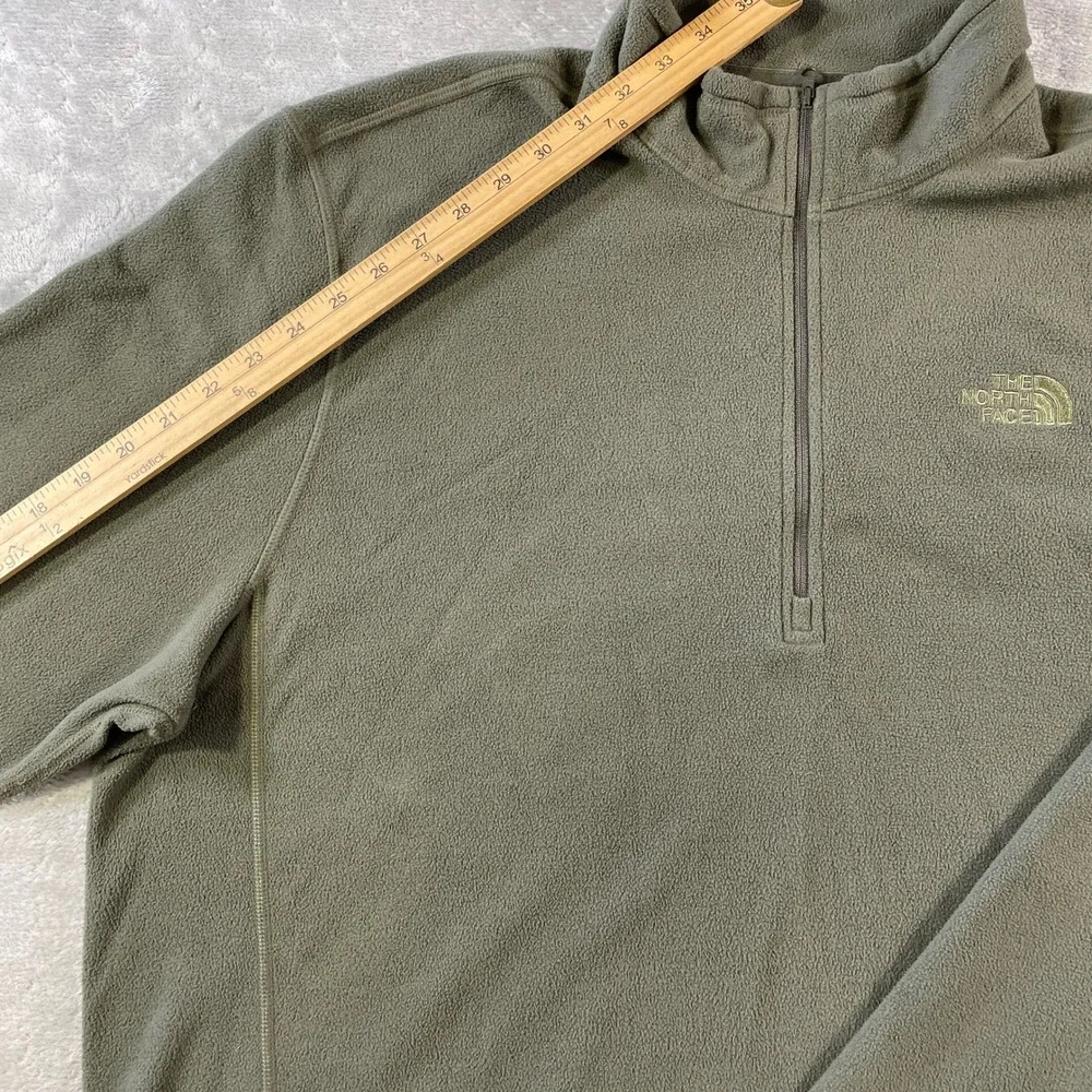 The North Face Glacier 1/4 Zip Fleece Pullover Mens XXL Green Outdoor School